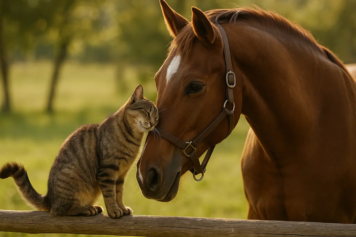 Gatto e cavallo possono andare d’accordo? I segnali che indicano una vera amicizia