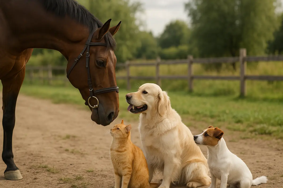 Come abituare il cavallo agli animali domestici di casa? I passi imprescindibili per un inserimento sereno
