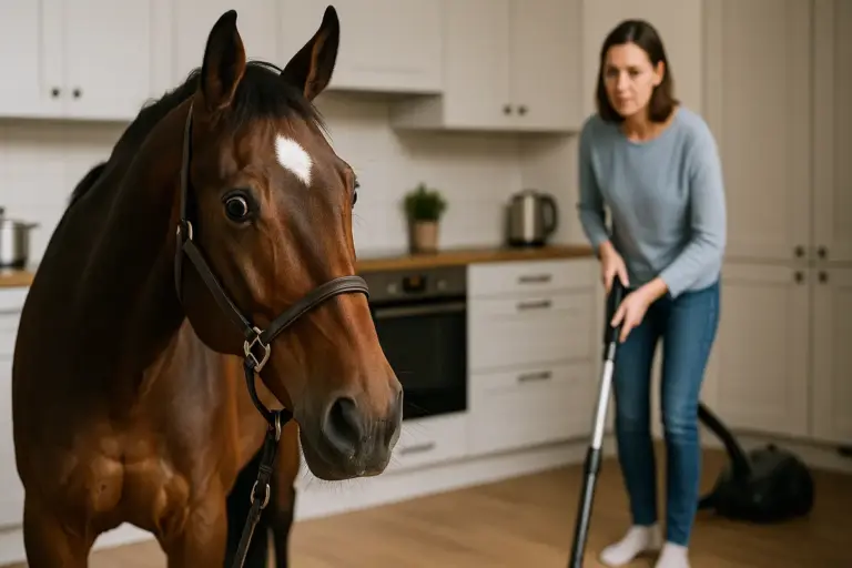Come reagisce il cavallo ai rumori domestici? Strategie per abituarlo senza ansie né fughe