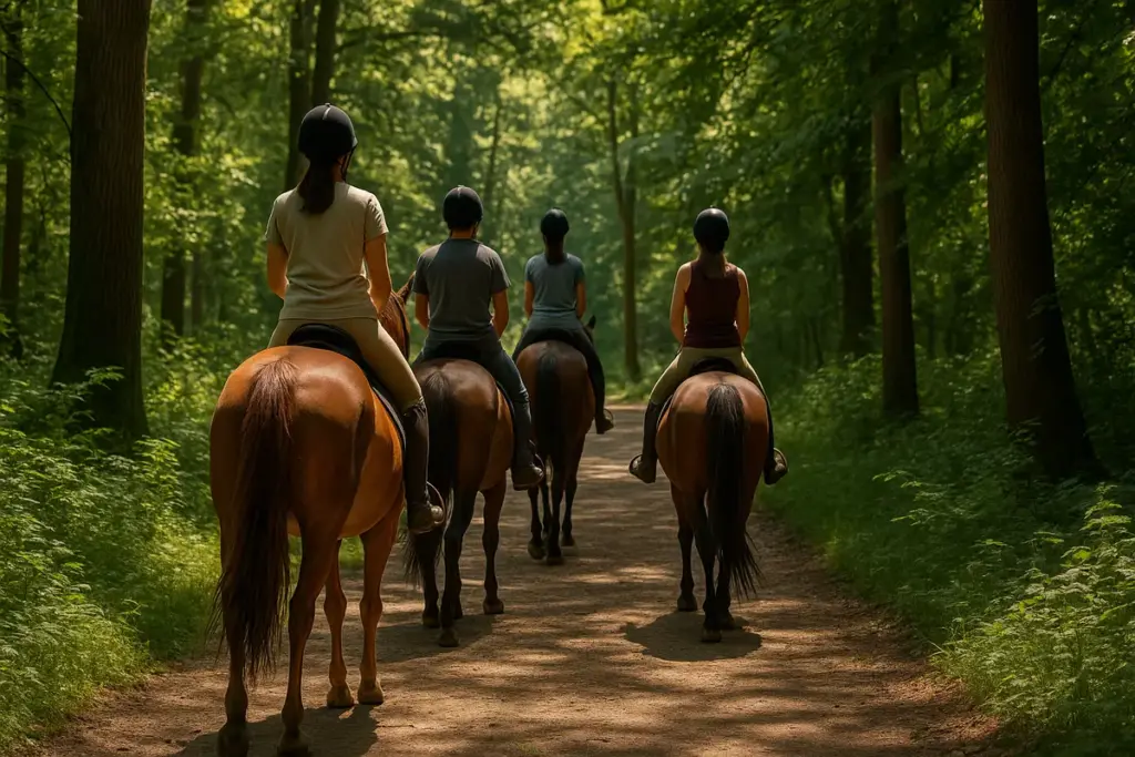 Passeggiate a cavallo d’agosto: gli itinerari all’ombra e le regole del gruppo