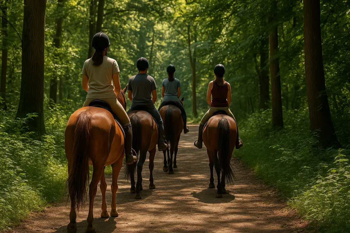 Passeggiate a cavallo d’agosto: gli itinerari all’ombra e le regole del gruppo