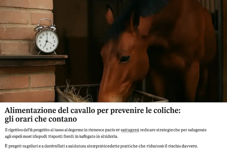 Alimentazione del cavallo per prevenire le coliche: gli orari che contano