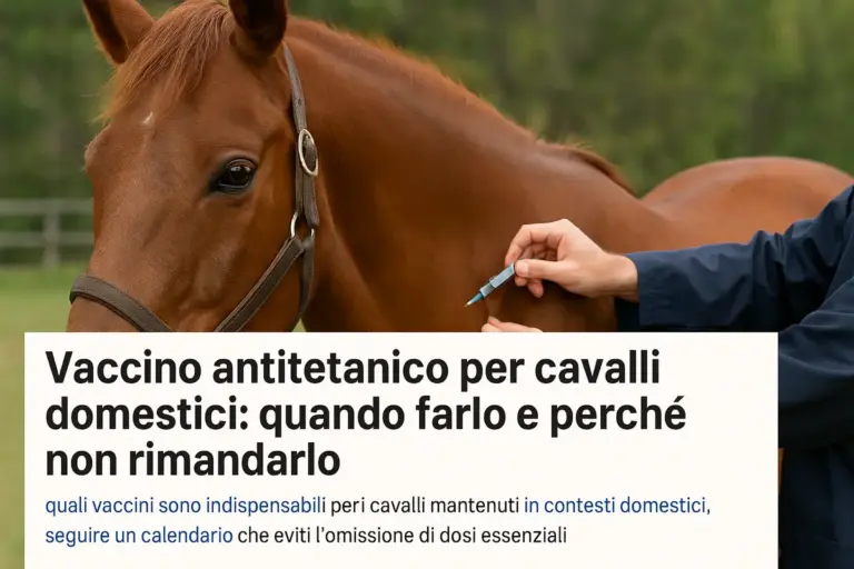 Vaccino antitetanico per cavalli domestici: quando farlo e perché non rimandarlo