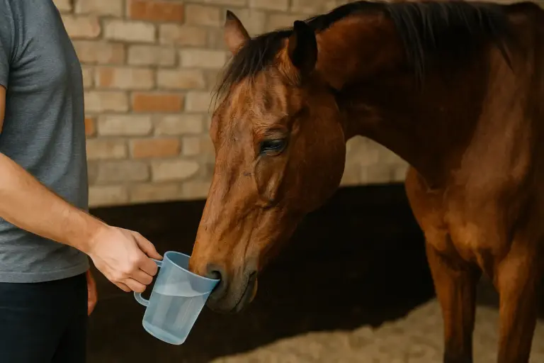Acqua rifiutata dal cavallo malato: come idratarlo senza stress inutili