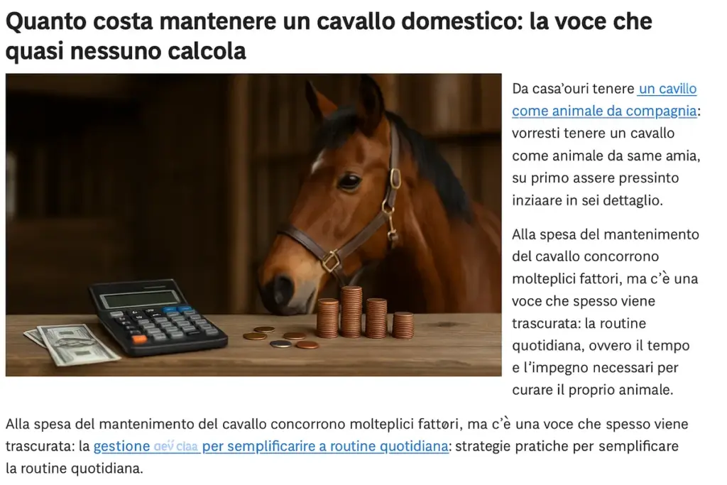 Quanto costa mantenere un cavallo domestico: la voce che quasi nessuno calcola