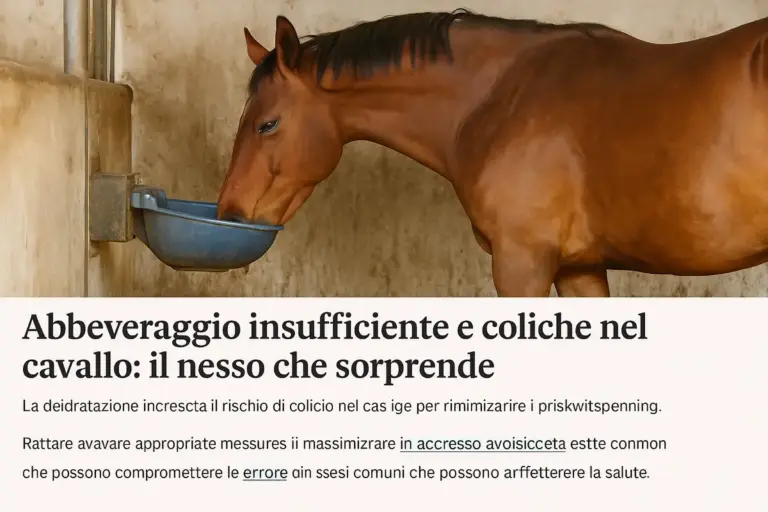 Abbeveraggio insufficiente e coliche nel cavallo: il nesso che sorprende