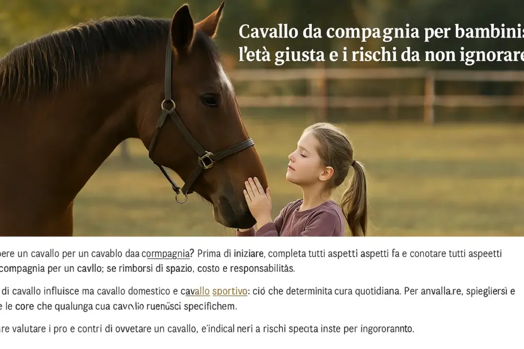Cavallo da compagnia per bambini: l’età giusta e i rischi da non ignorare