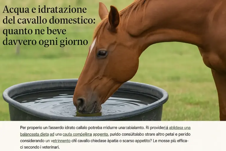 Acqua e idratazione del cavallo domestico: quanto ne beve davvero ogni giorno