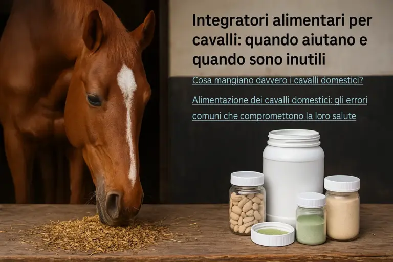 Integratori alimentari per cavalli: quando aiutano e quando sono inutili