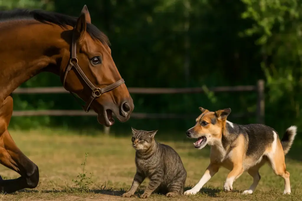 Cavallo spaventato dagli animali domestici: le cause nascoste del rifiuto