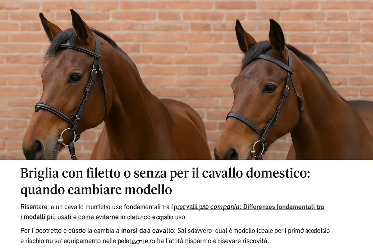 Briglia con filetto o senza per il cavallo domestico: quando cambiare modello