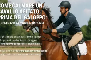 Come calmare un cavallo agitato prima del galoppo: il gesto che cambia la risposta