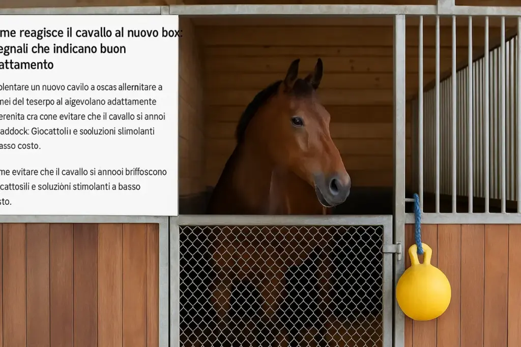 Come reagisce il cavallo al nuovo box: i segnali che indicano buon adattamento