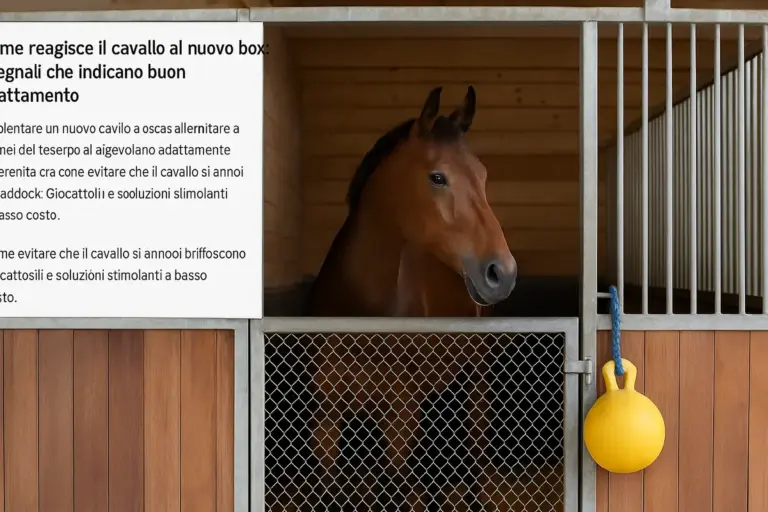 Come reagisce il cavallo al nuovo box: i segnali che indicano buon adattamento