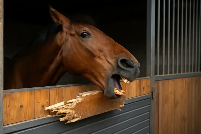 Cavallo che distrugge il box: i materiali che resistono meglio ai morsi ripetuti