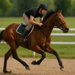 Galoppo in rettilineo con cavallo giovane: il dettaglio delle redini che pochi regolano