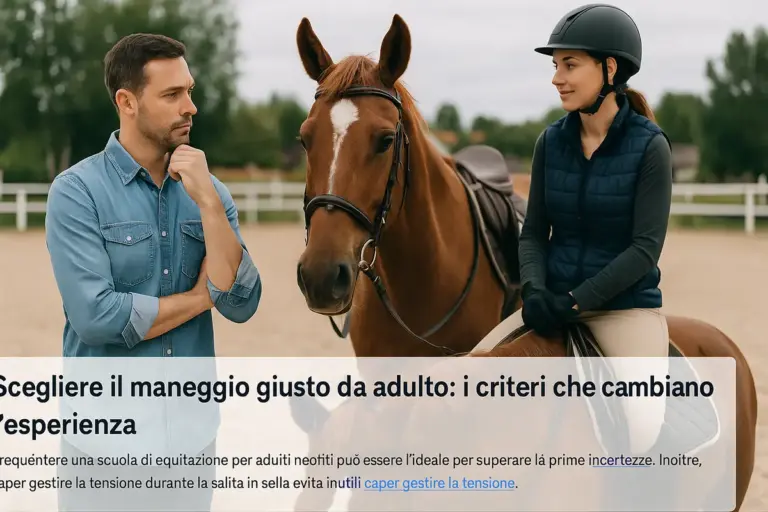Scegliere il maneggio giusto da adulto: i criteri che cambiano l’esperienza